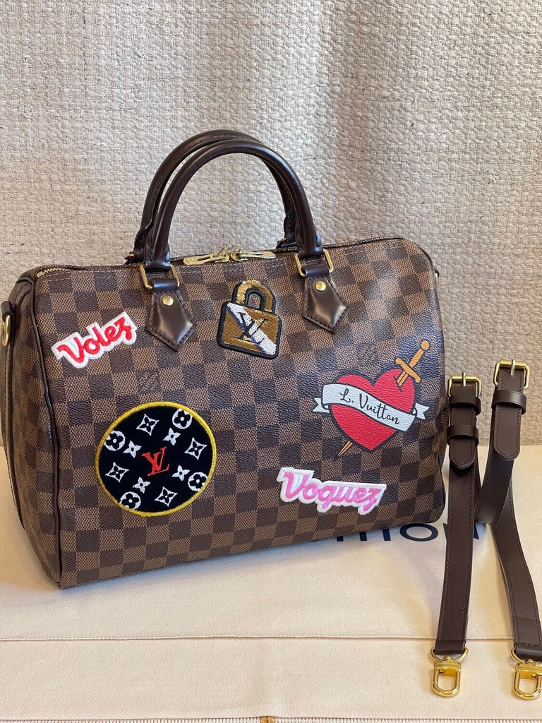 100 Original Louis Vuitton Speedy 30 Bandouliere Stories Patches